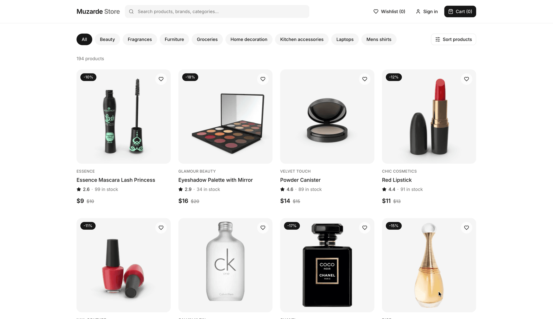Muzarde E-commerce Store